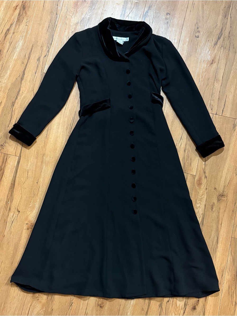David warren button up coat dress